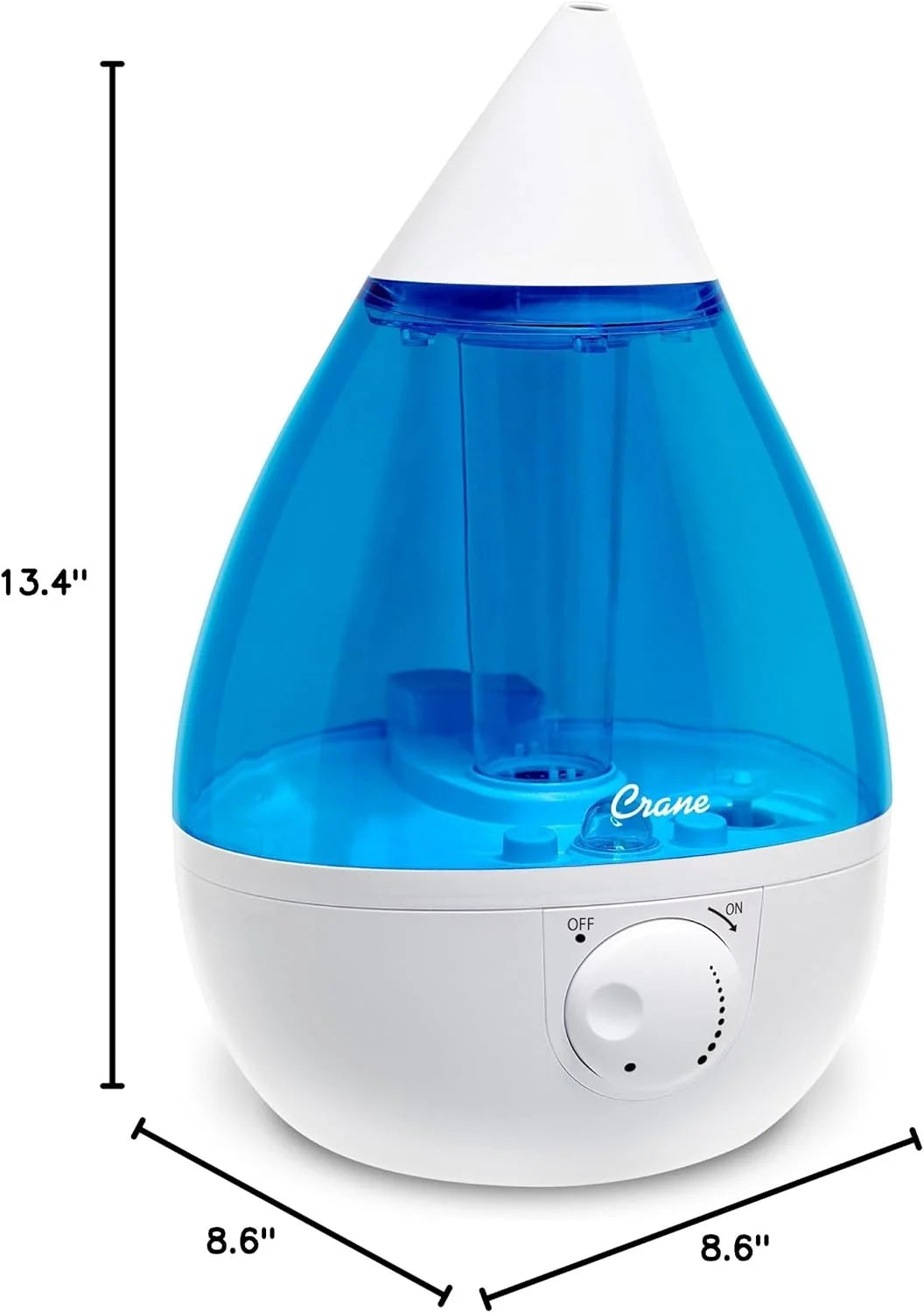 Crane - Drop Ultrasonic Cool Mist Humidifier Aqua - EE-5301B, Aqua